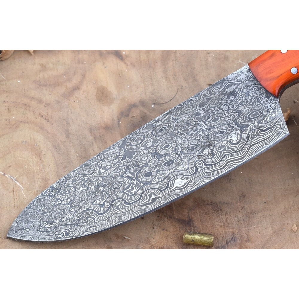 Handmade Damascus Steel Kitchen Chef Knife With Resin Thappa Handle 2