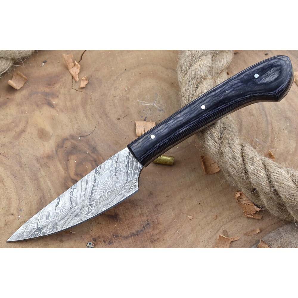 Handmade Damascus Steel Kitchen Chef Knife With Black Resin Handle 0