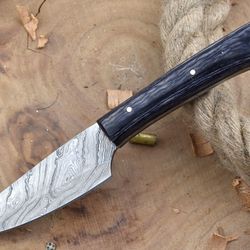 handmade damascus steel kitchen chef knife with black resin handle