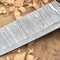 Handmade Damascus Steel Kitchen Chef Knife With White Blue Resin Handle 2