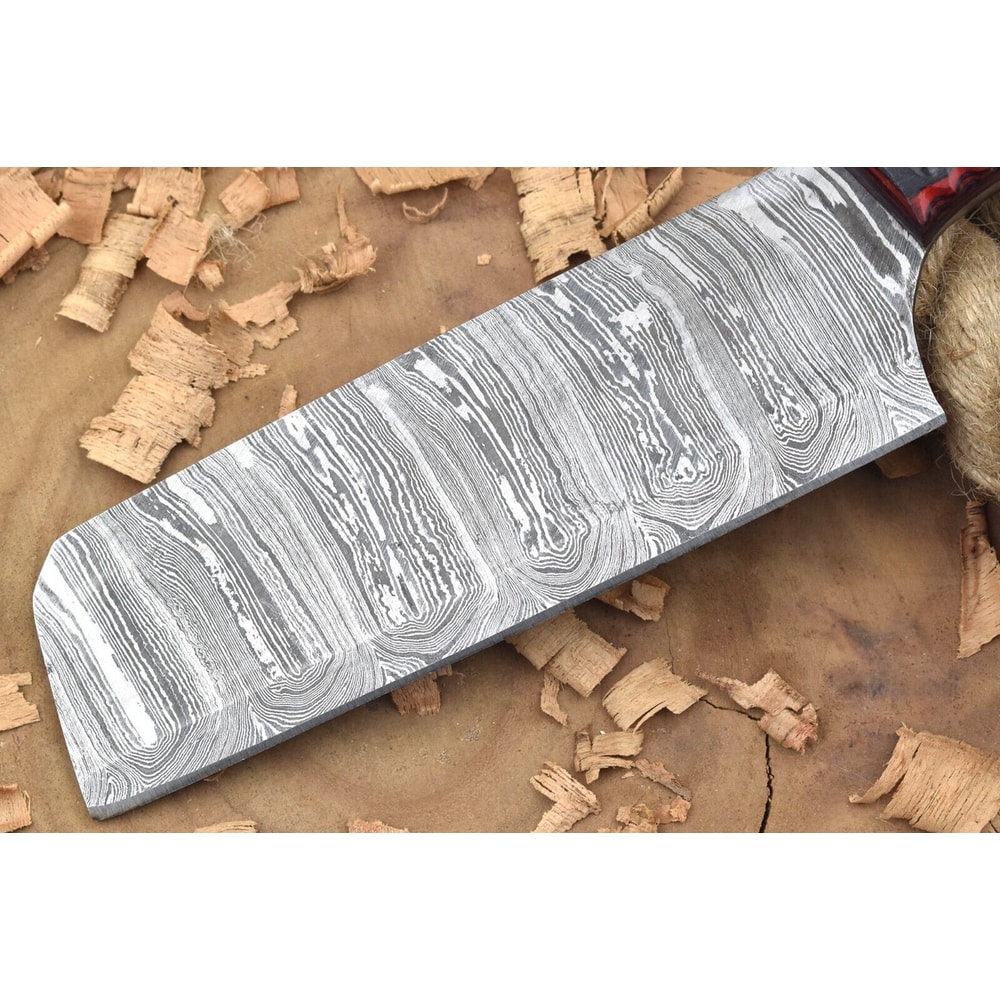 Handmade Damascus Steel Kitchen Chef Knife With Red Black Resin Handle 2