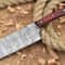 Handmade Damascus Steel Kitchen Chef Knife With Red Black Resin Handle 0