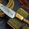 Custom Damascus Steel Kitchen Knife Full Tang Wood Handle 2
