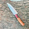 HandForged Damascus Kitchen Knife With Wooden Handle Sheath 1