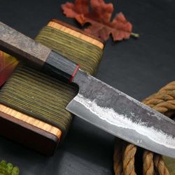 damascus steel cooking knife | handmade chef tool with wood grip
