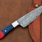 Custom Damascus Blade Kitchen Knife Elegant Wooden Handle 1