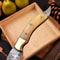 Custom Forged Damascus Steel Chef Fillet Kitchen Knife With Camel Bone Handle And Leather Sheath 3