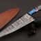 Custom Forged Damascus Kitchen Knife With Brass Bone Handle 4