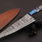 Custom Forged Damascus Kitchen Knife With Brass Bone Handle 0