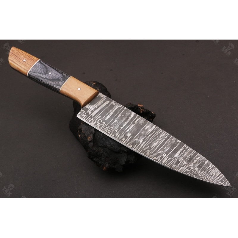 Custom Handmade Damascus Steel Kitchen Knife With Bone Handle 2
