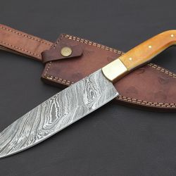 premium handmade damascus knife | camel bone craft handle