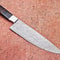 Custom Forged Damascus Kitchen Knife Resin Handle Leather Sheath 2