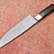 Custom Forged Damascus Kitchen Knife Resin Handle Leather Sheath 3