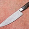 Custom Forged Damascus Kitchen Knife Resin Handle Leather Sheath 0