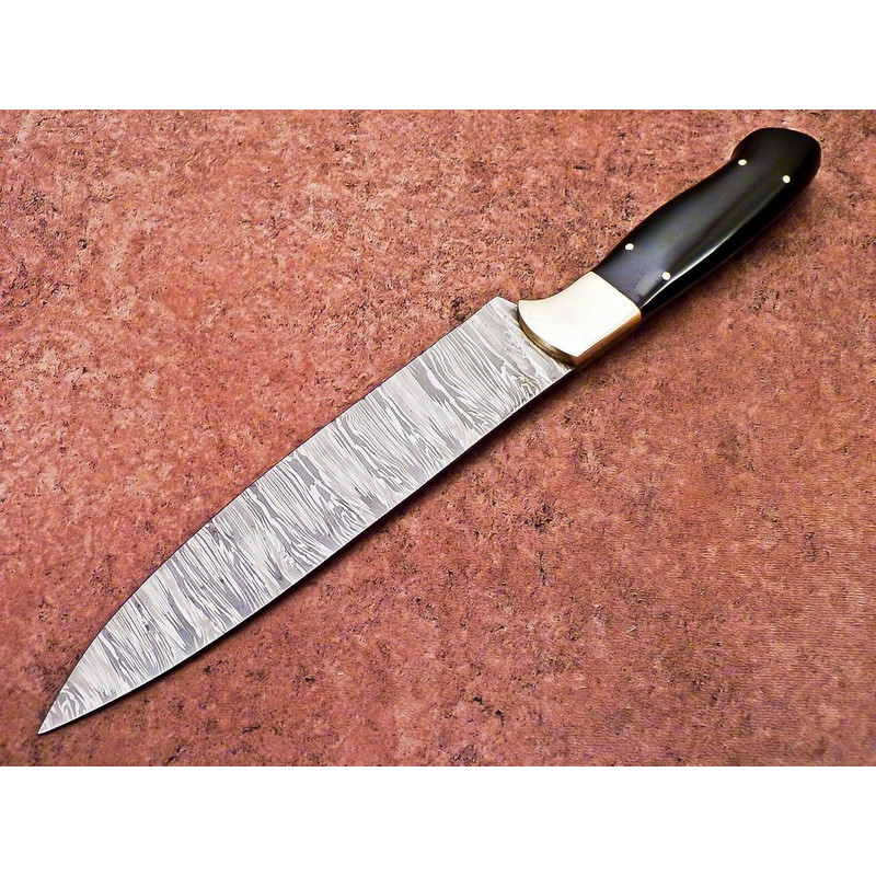 Custom Handmade Damascus Fillet Knife  Resin Handle  Sheath 2