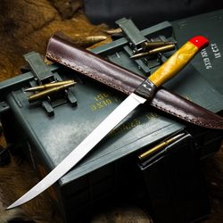 custom kitchen fillet knife | j2 steel blade & epoxy handle