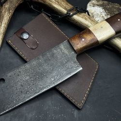 premium handmade damascus knife | resin handle perfection