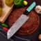 Custom Damascus Kitchen Knife Resin Handle Collector Design 0