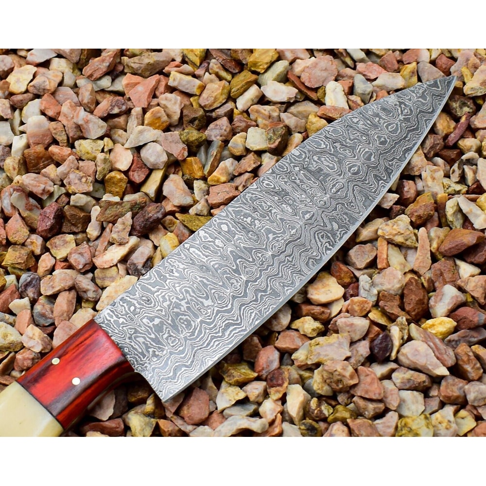 Custom Handmade Kitchen Knife Artistic Resin Wood Handle 1