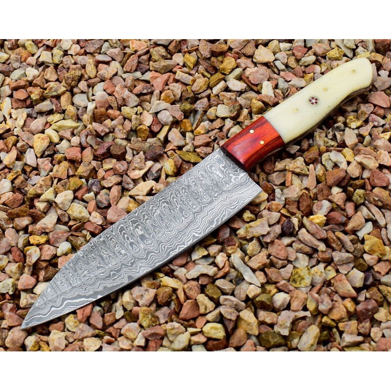 Custom Handmade Kitchen Knife Artistic Resin Wood Handle 3