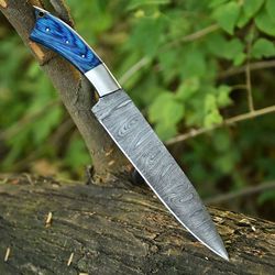 professional cooking knife | forged steel blade & resin wood grip