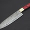 12 Custom Handmade Damascus Steel Chef Hunting Knife With Colored Wood Handle Leather Sheath 1