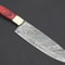 12 Custom Handmade Damascus Steel Chef Hunting Knife With Colored Wood Handle Leather Sheath 2