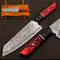 Custom Forged Damascus Steel Hunting Chef Knife With Leather Sheath 0
