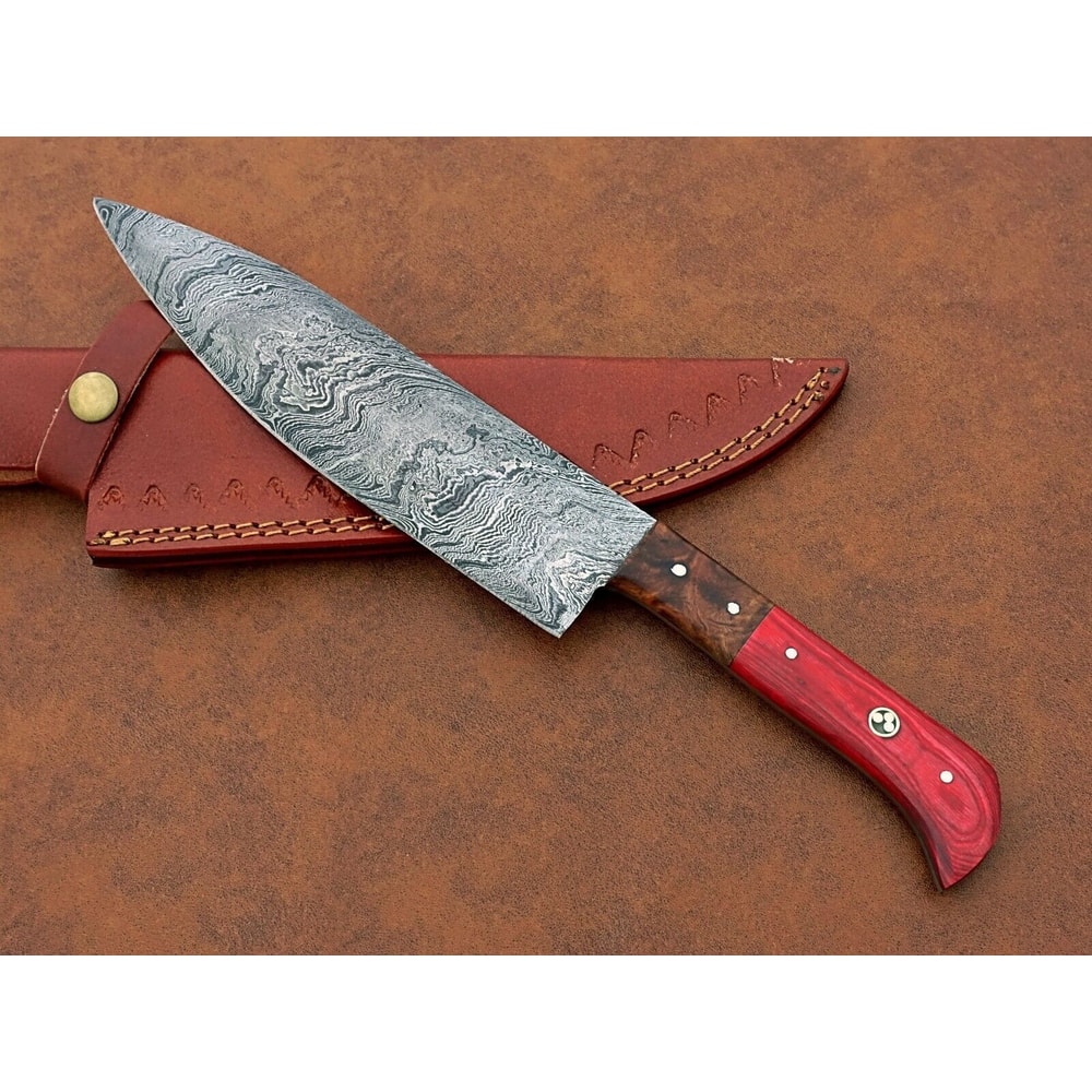 Artisan Damascus Steel Kitchen Knife HandForged Chef Knife With Wooden Handle 1