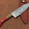 Professional Handmade Damascus Chef Knife Sharp Blade With Elegant Wooden Handle 3