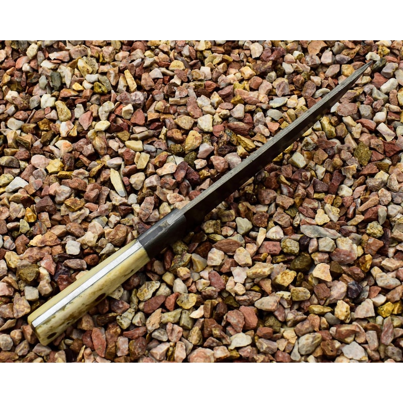 Premium Handmade Damascus Steel Hunting Knife 12 Full Tang Knife With Burnt Camel Bone Handle She 3