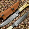 Premium Handmade Damascus Steel Hunting Knife 12 Full Tang Knife With Burnt Camel Bone Handle She 0