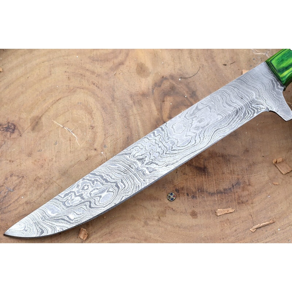 Custom Handmade Damascus Steel Chef Knife 13 Forged Kitchen Knife With Black Horn Handle 2