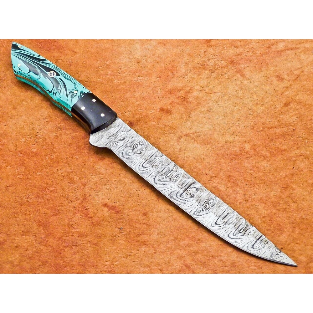 Custom Handmade Damascus Steel Chef Knife 13 Forged Kitchen Knife With Resin Handle 3