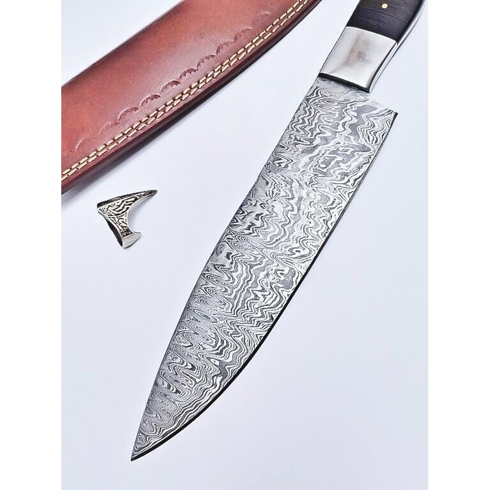 Premium Custom Damascus Steel Kitchen Knife Handmade Wooden Handle Chef Knife 2