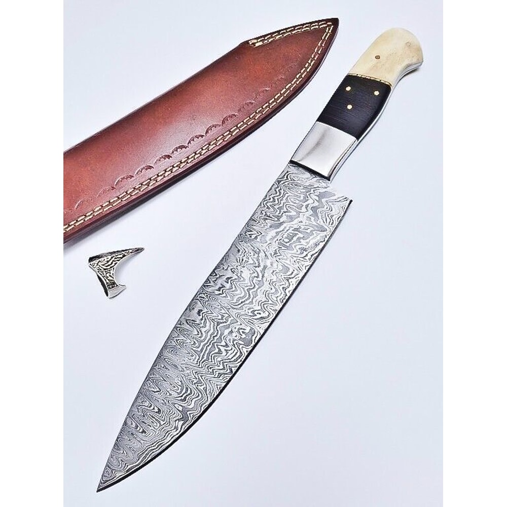 Premium Custom Damascus Steel Kitchen Knife Handmade Wooden Handle Chef Knife 3