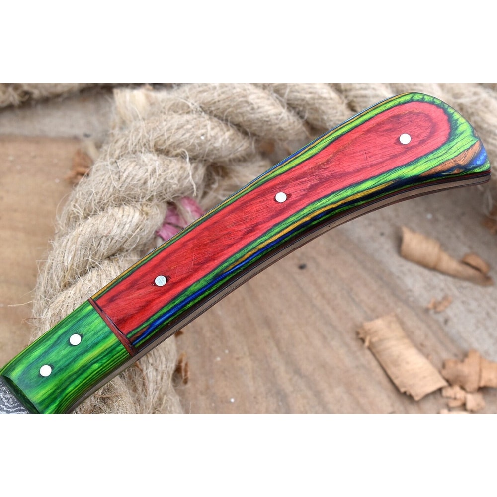 Luxury Handmade Damascus Kitchen Knife Chef Knife With Rosewood Handle Sheath 1