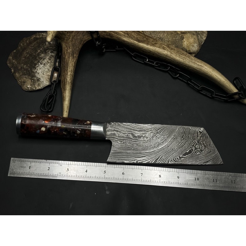 Handmade Damascus Steel Chef Knife 12 Forged Kitchen Knife With Resin Handle 3