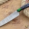 Handmade Damascus Kitchen Knife Chef Knife With Wood Handle Sheath 0