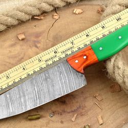 hand forged damascus kitchen knife | resin handle professional chef knife