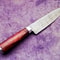 Hand Forged Damascus Steel Chef Knife With Wooden Handle Leather Sheath 3