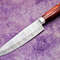Hand Forged Damascus Steel Chef Knife With Wooden Handle  Leather Sheath 0