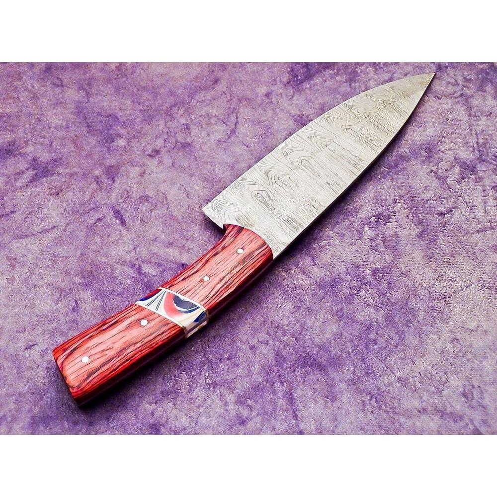 Handcrafted Damascus Steel Kitchen Knife Professional Chef Knife With Wood Handle 1