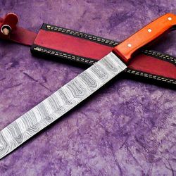 luxury damascus steel cooking knife | handmade wood handle kitchen essential