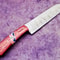 Custom Forged Damascus Chef Knife Rustic Wooden Handle Knife With Sheath 1