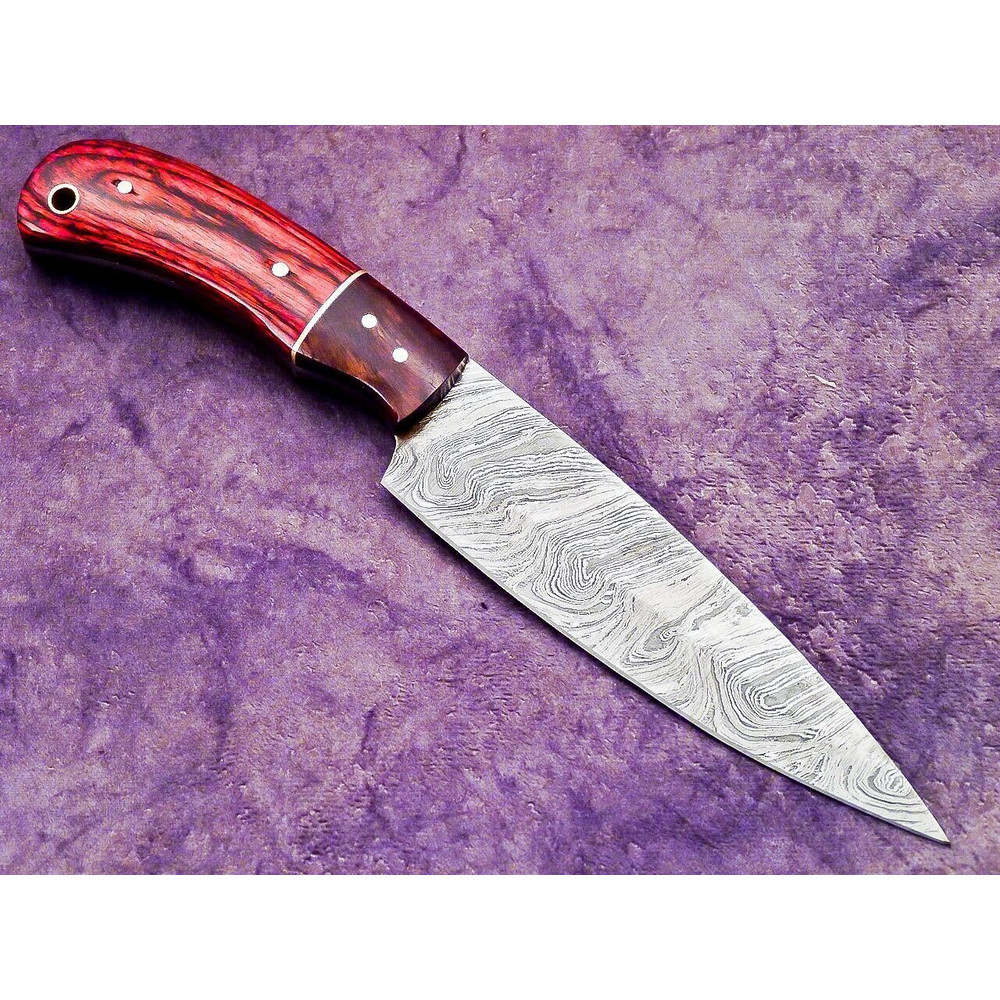 Exclusive Handmade Damascus Steel Knife  Walnut Wood Handle Chef Edition 3