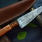Artisan Forged Damascus Steel Chef Knife Elegant Wooden Handle Kitchen Blade 1