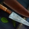 Artisan Forged Damascus Steel Chef Knife Elegant Wooden Handle Kitchen Blade 0