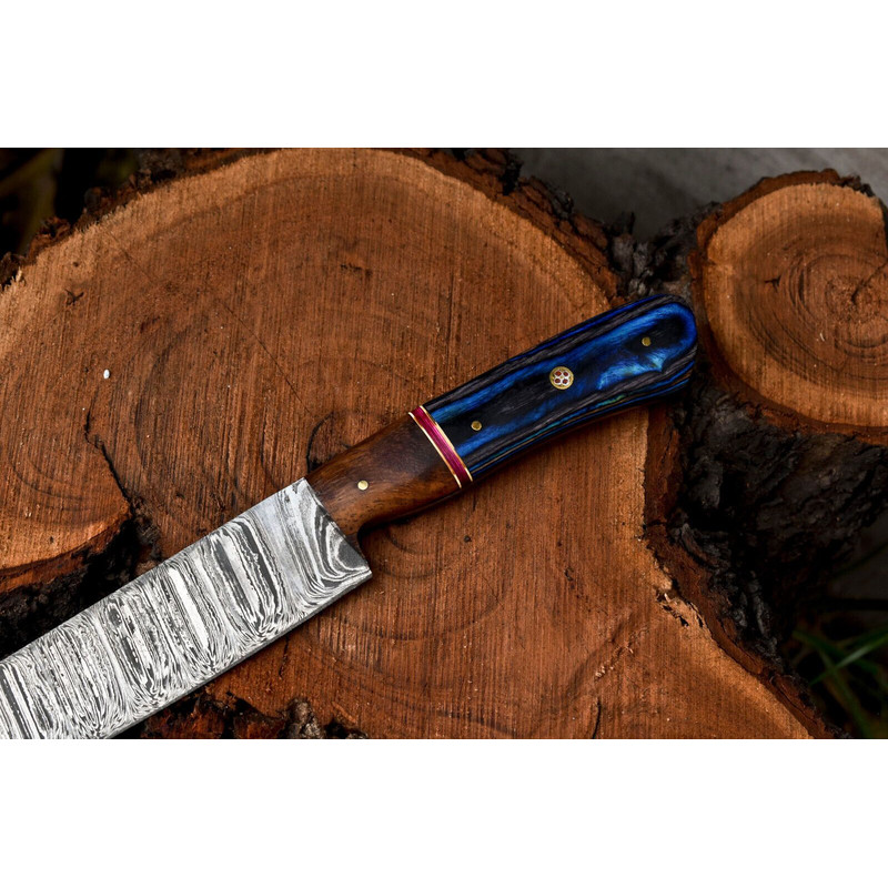 Damascus Steel Chef Knife Handmade Wooden Handle With Sheath 2