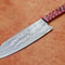 Custom Crafted Damascus Steel Knife Wooden Handle Kitchen Masterpiece 0